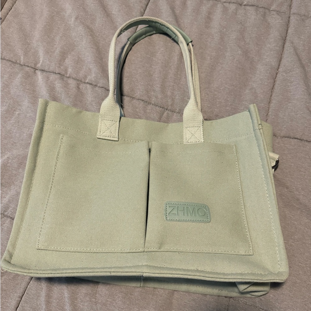 ZHMO Green Canvas Tote Bag